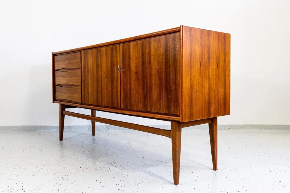 Vintage Walnut Sideboard From Bfm, Poland, 1960s