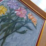 Oil painting signed 60'S, bouquet of flowers