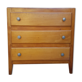 Commode vintage en bois et poignées metal