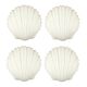 Lot de 4 grandes appliques en verre opalin en forme de coquillage, Limbourg, années 1970