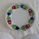 5 plates Luneville Badonviller old faience 385012 red flowers