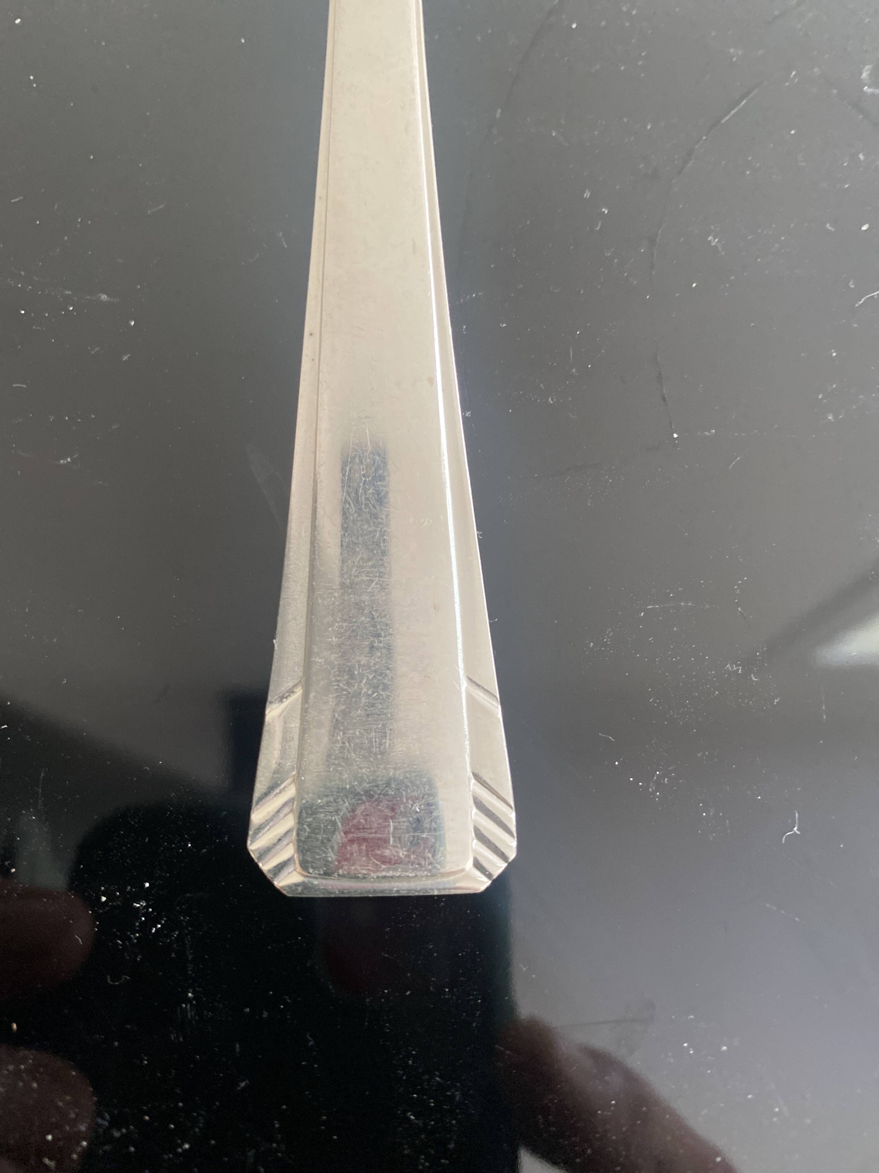 12 large silver-plated metal spoons Ercuis
