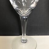 Set of six cut Lorraine crystal water glasses