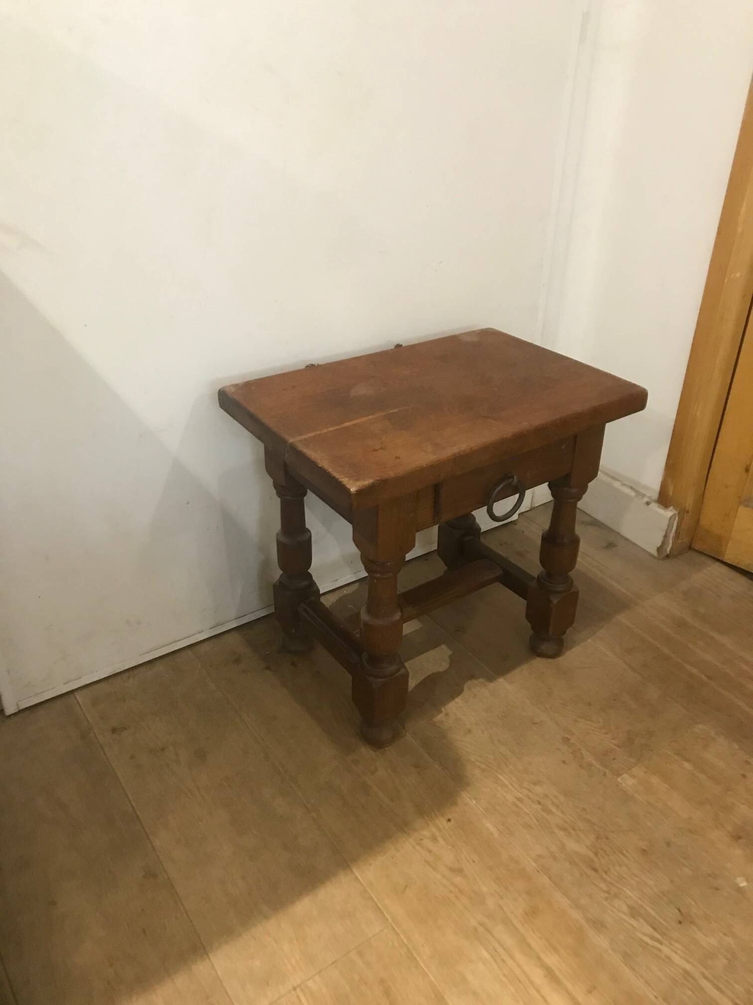 Small solid wood coffee table with drawer