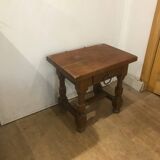 Small solid wood coffee table with drawer