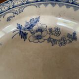 Plat de service faïence bleue anglaise Staffordshire, XIXème