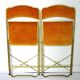 Folding chairs in gold metal and velvet