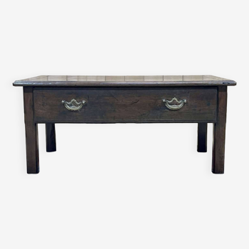 19th century oak coffee table with a large drawer