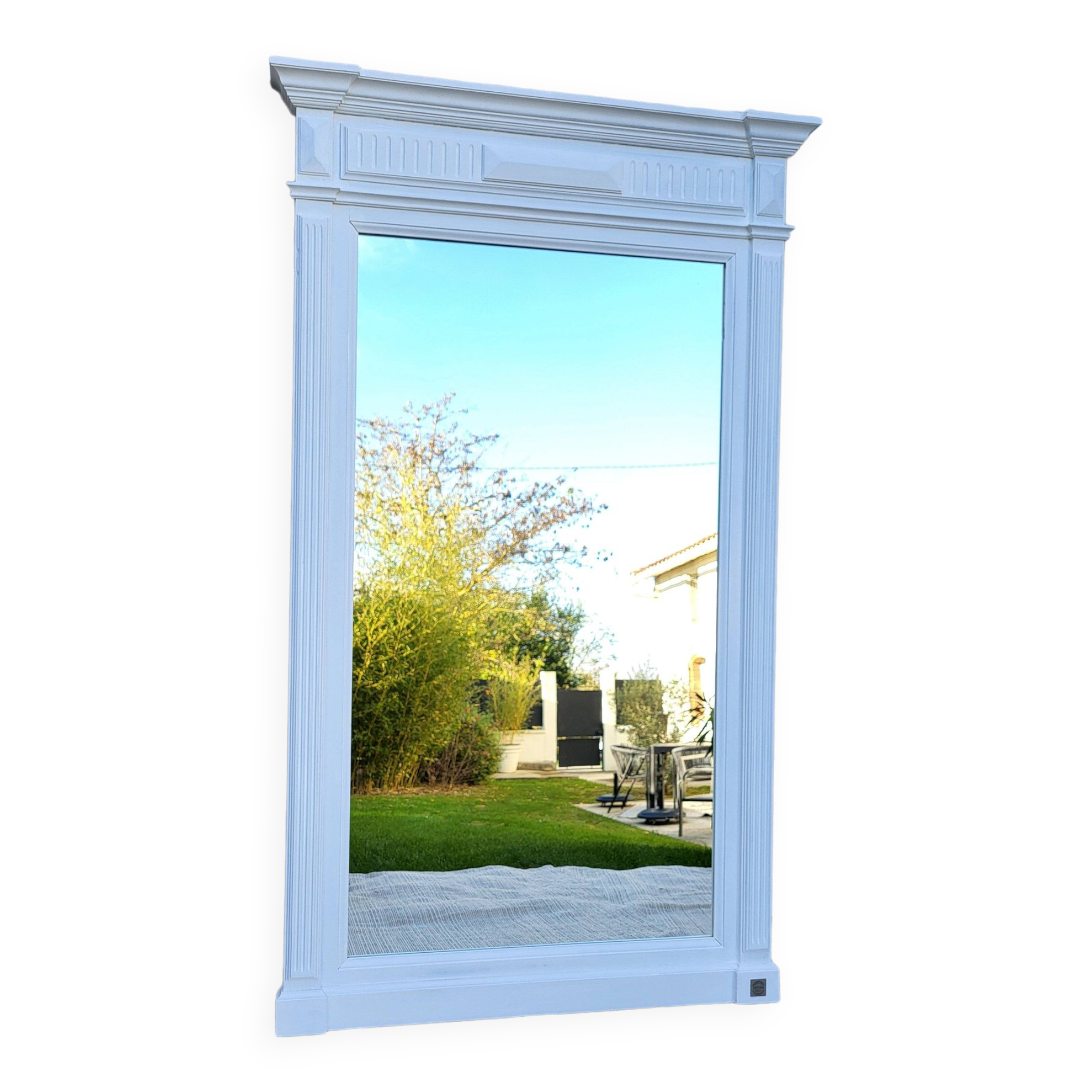 Old matt white mirror