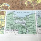 Old map Northern Europe Germany Poland Denmark 43x43cm from 1950