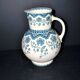 Vase, pichet Malines en faïence fleuri bleue Sarreguemines U&C