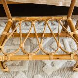 Two rattan bedside tables