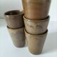 5 speckled stoneware cups from digoin (gp digoin) in brown, 1970s.