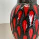 Pottery fat lava "strawberry" 414-38 floor vase made by scheurich, 1970s
