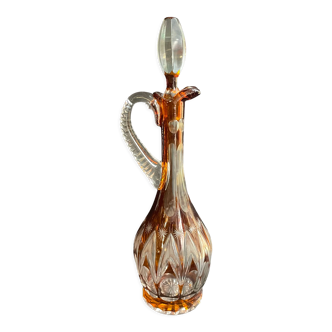 Large ewer in cut crystal lined