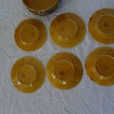 Dessert set salad bowl and 6 plates 541023 fruits barbotine sarreguemines