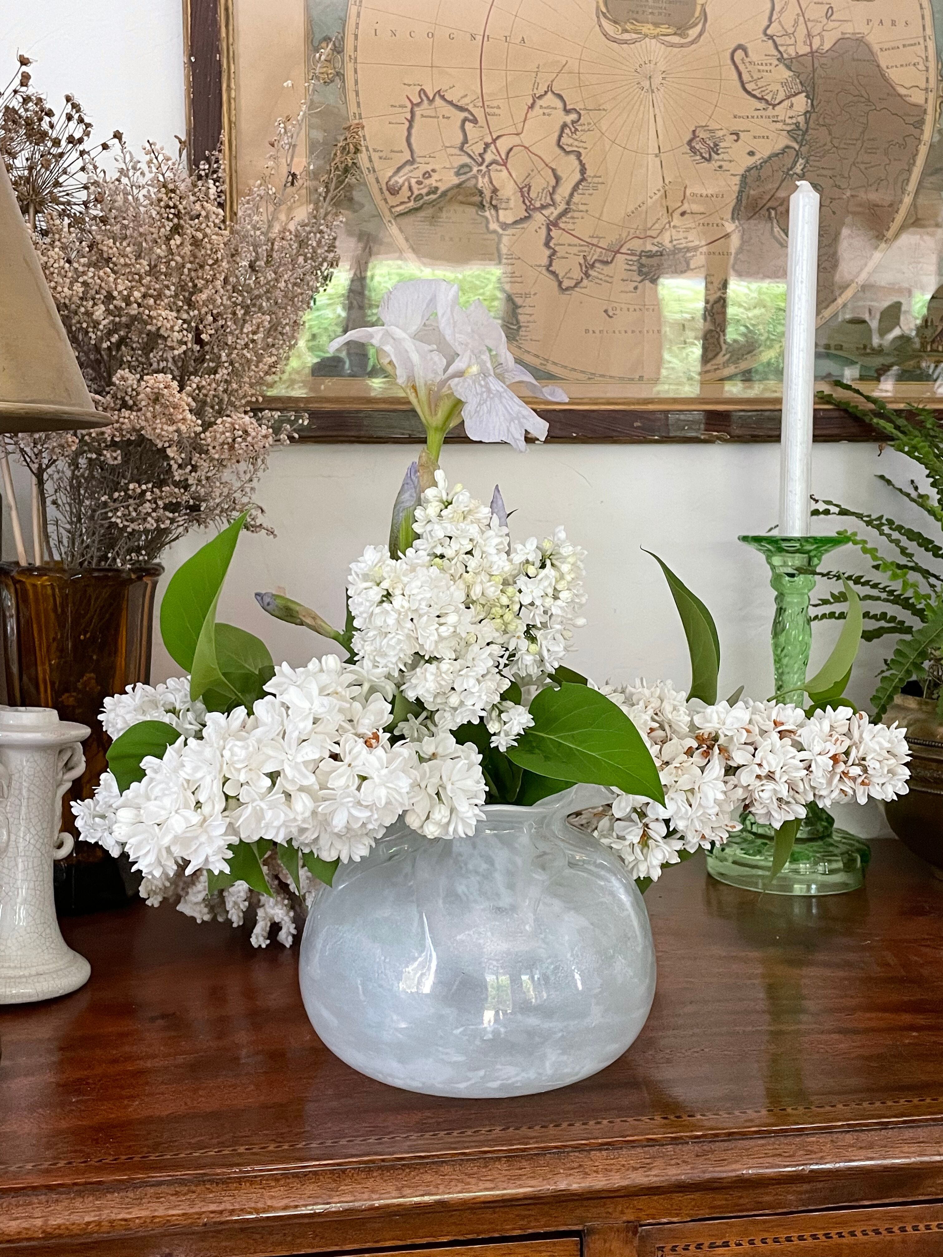 handmade blown glass ball vase Maure Vieil