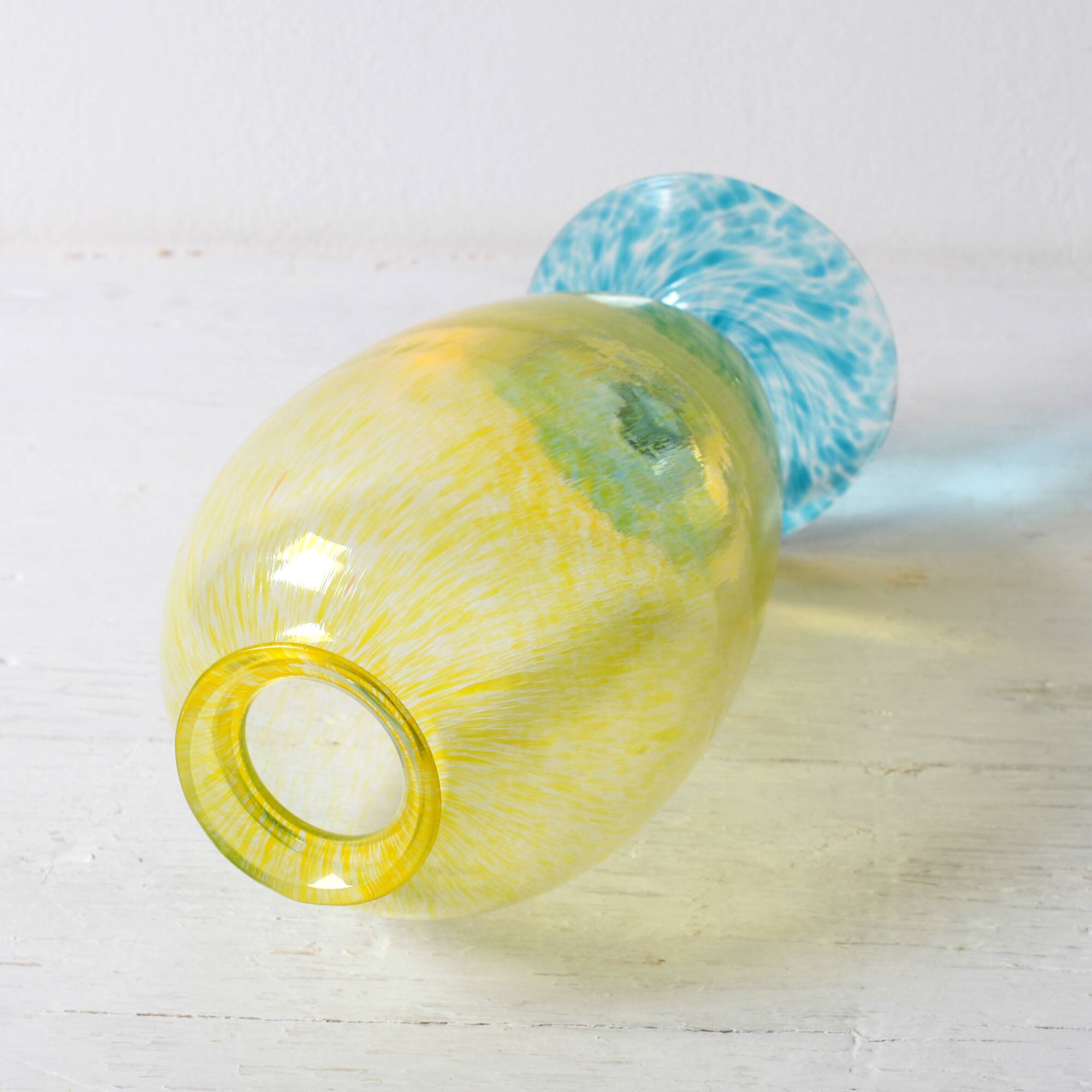 Vintage Swedish Colorful Hand Blown Glass Vase / Lars Sestervik/ Sweden