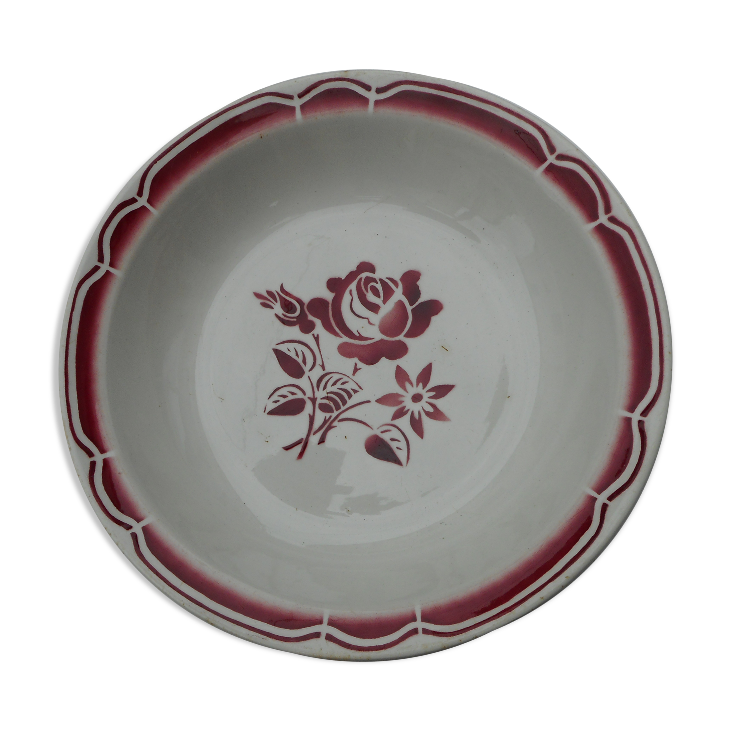 Hollow dish, round, floral decoration