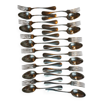 24 antique silver-plated cutlery sets