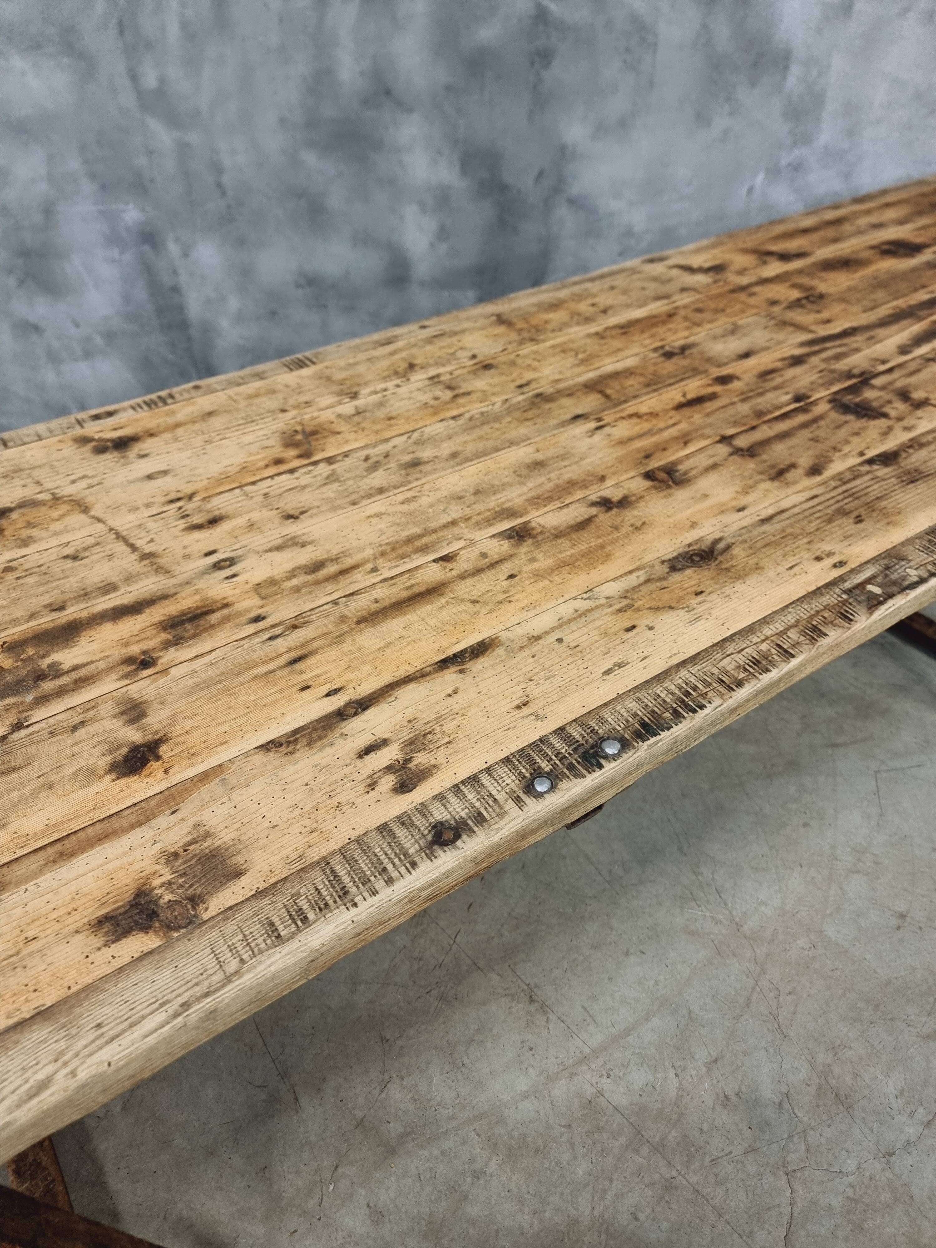 Antique trestle table XXL garden table 89 x 308 cm