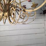 Wrought iron chandelier in Florentine style from the 1970s.