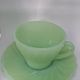 Vintage Fire-King Jadeite Swirl/Shell Coffee Set – 6 Pcs (Original Label)