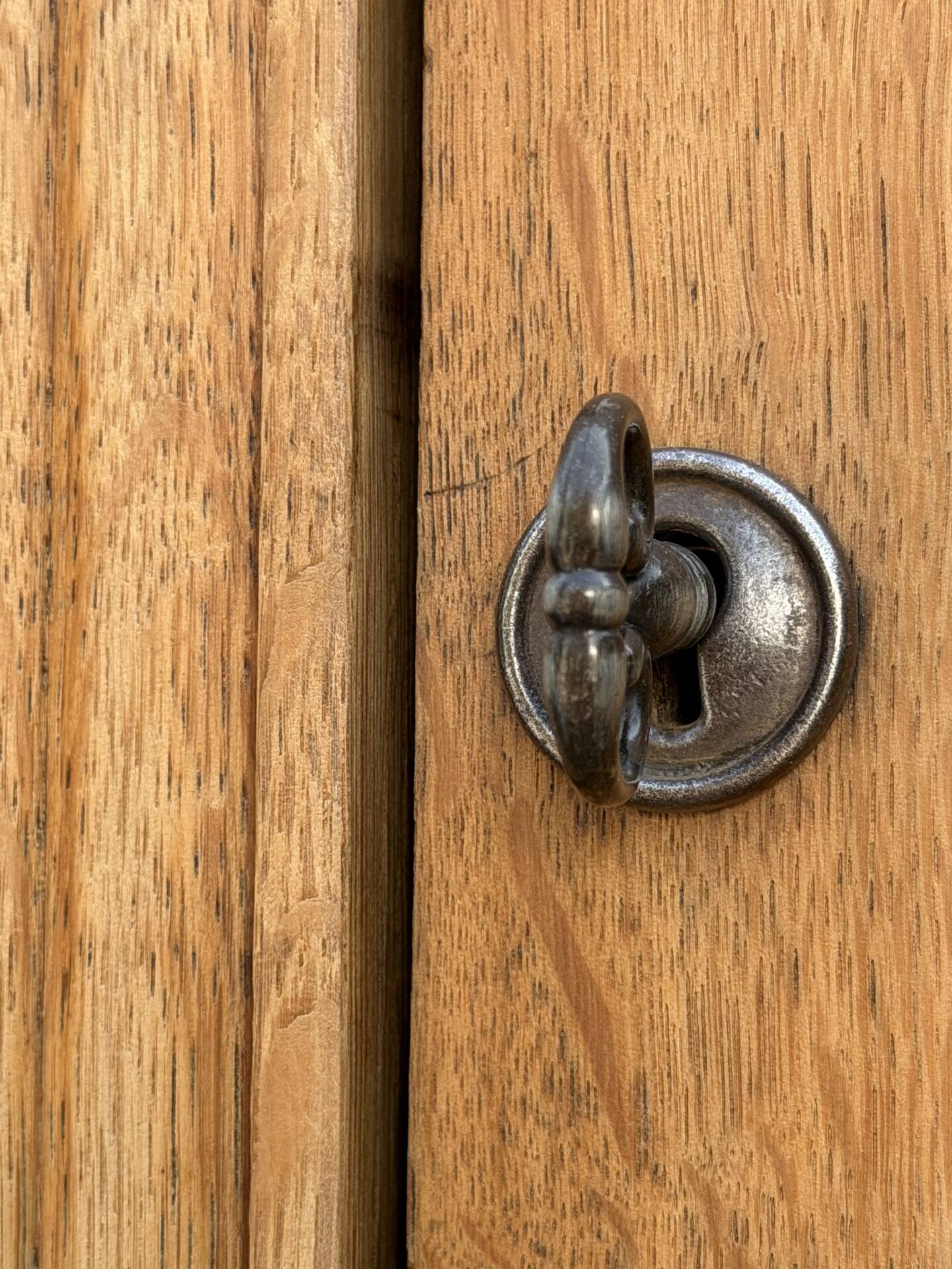 Parisian Art Deco wardrobe in raw oak, renovated.