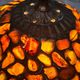 Large american art nouveau lamp with tiffany amber lampshade 61x23