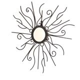 Large black metal sun mirror, 1970s