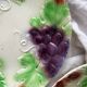 8 antique earthenware dessert plates with grapes