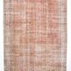 Tapis vintage à décor floral rouge et beige