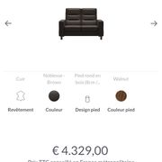 Sofa 2 places Stressless seat ultra comfort, leather Noblesse-Brown, sofa of high quality.