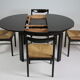 Vintage black lacquered dining set, Italy 1970s