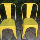 4 vintage industrial metal chairs
