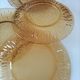 Set of 6 pressed glass dessert plates with sunflower motif Vereco