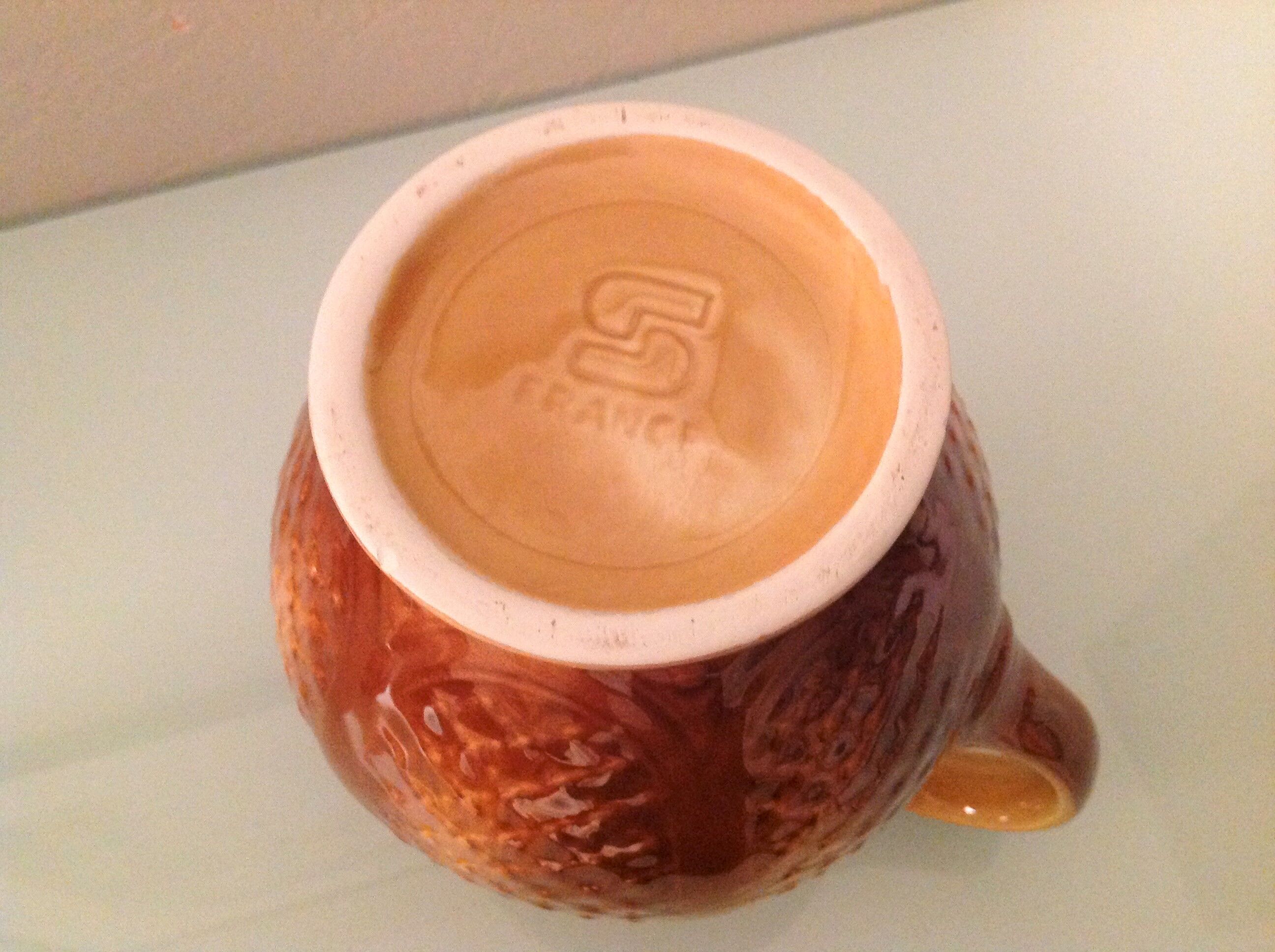 Pitcher ball in brown slip of the faienceries of Sarreguemeines vintage 60-70s