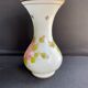 Vase Napoleon III in white opaline with floral decoration with gilding