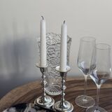 Pair of small silver candlesticks