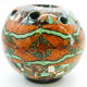 Flower spike in ball shape, glazed ceramic, signed Gerbino Vallauris.