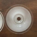 Three glass lampshades