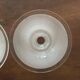 Three glass lampshades