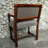 Armchair with sculpted armrests, bust of a woman, Louis XIII Renaissance style