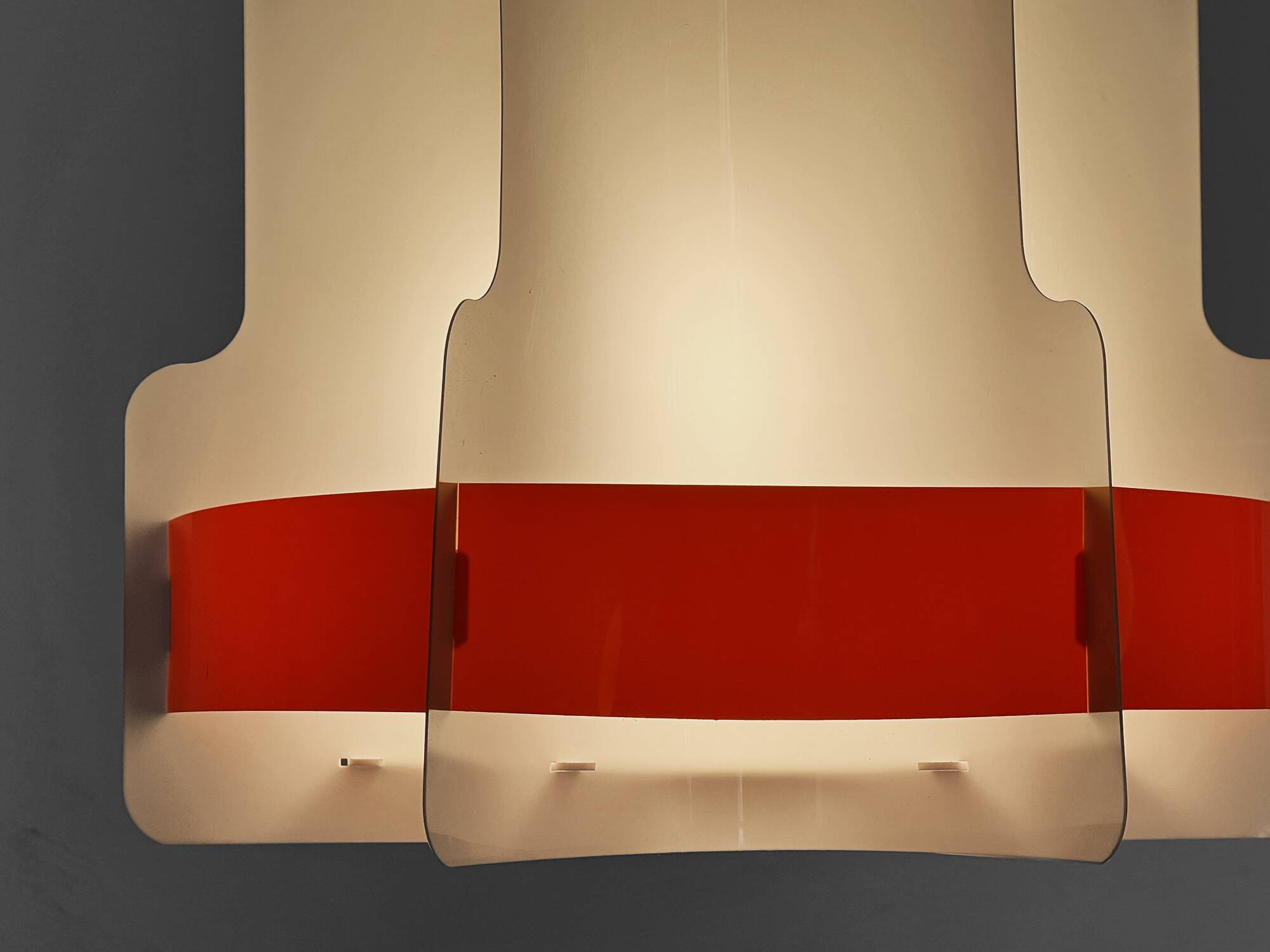 Plastic sheet pendant light by Quality System. Denmark 1970s