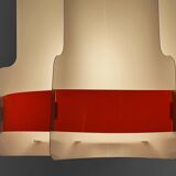 Plastic sheet pendant light by Quality System. Denmark 1970s