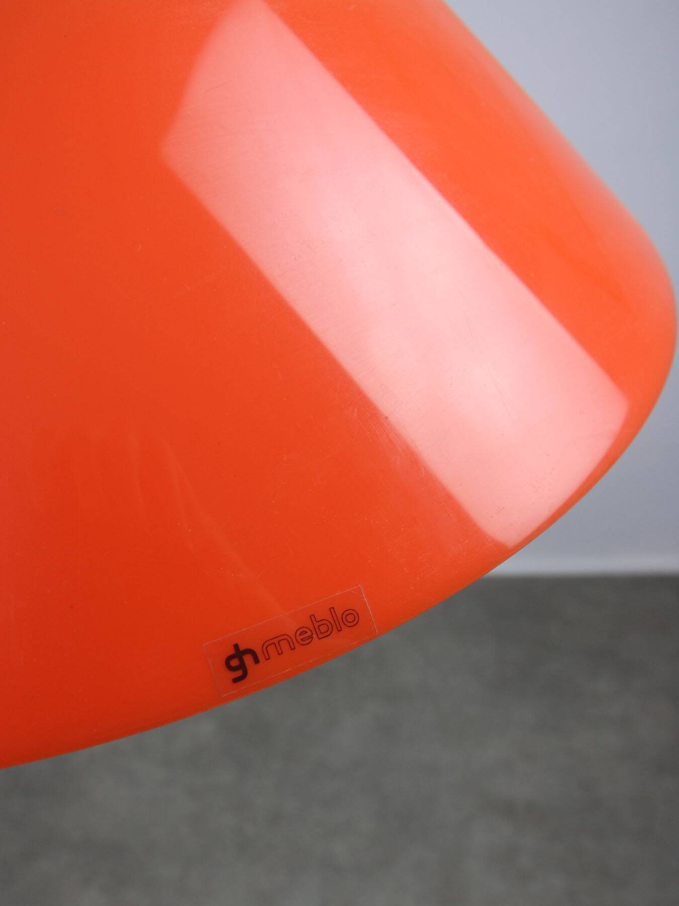 Mid-Century Modern Italian Orange Plexiglass and Brass Pendant Lamp, 1960s