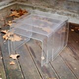 Trio of plexi trundle tables