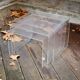 Trio of plexi trundle tables