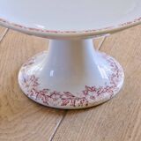 Antique pink ironstone fruit bowl with flowers