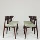 Modern Set of 6 Dining Chairs, Pistachio Farbic 